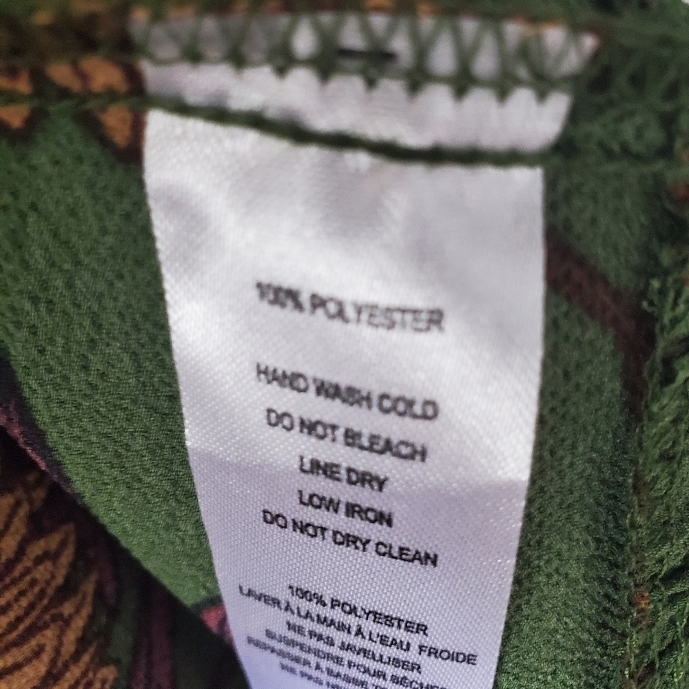 Monteau autumn  green flowered dress size xs - Picture 11 of 11